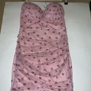 SUPERDOWN FIFI MESH MINI DRESS PINK